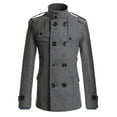 thumbnail image 1 of YLSDY Men's Wool Peacoat Double Breasted Trench Coat Winter Warm Jacket Slim Fit Overcoat Gray XXL, 1 of 9
