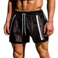 thumbnail image 1 of YLSDY Men’s Workout Shorts Summer Drawstring Elastic Waist See-Through Running Shorts Sportswear Sheer Boxer Briefs Lounge Mesh Trunks Black M, 1 of 9