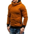 thumbnail image 1 of YLSDY Men's Zipper Hoodie Long Sleeve Sweatshirt Asymmetrical Zipper Solid Color Hooded Sweatshirt Pullover Top with Orange XXL, 1 of 5