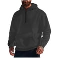 thumbnail image 1 of YLSDY Mens 1/4 Zipper Winter Fleece Hoodies for Men Solid Oversized Sherpa Pullover Hoodie Long Sleeve Fleece Sweatshirt Dark Gray M, 1 of 7