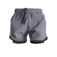 thumbnail image 1 of YLSDY Mens 2 in 1 Athletic Short 3" Quick Dry Lightweight Sweat Shorts Wicking Gym Workout Elastic Fitness Running Shorts Dark Gray XXXL, 1 of 6