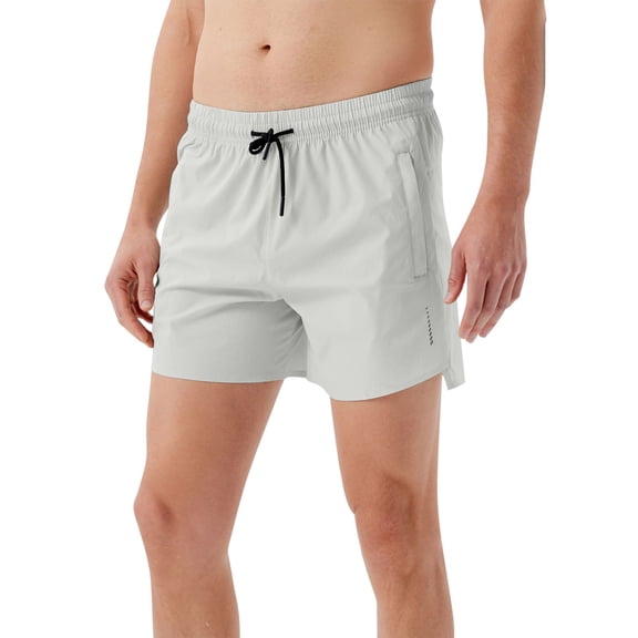 YLSDY Mens 3 Inch Shorts Elastic Running Track Mesh Ventilate Fitness Workshorts Solid Quick Dry Gym Active Shorts Gray L