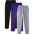 thumbnail image 1 of YLSDY Mens 3 Pack Straight Leg Sweatpants,Winter Fleece Lined Warm Lightweight Sweatpants Casual Elastic High Waist Trousers Purple XL, 1 of 8