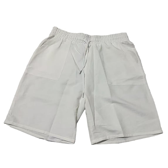 YLSDY Mens Athletic Shorts Casual Solid Color Cotton Comfy Sweat Shorts Stretch Lightweight Drawstring Adjustable Pants White L