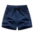 thumbnail image 1 of YLSDY Mens Athletic Shorts Elastic Waist Drawstring Active Joggers Sports Track Workout Running Shorts with Zipper Pockets Navy M, 1 of 3