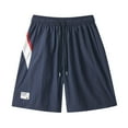 thumbnail image 1 of YLSDY Mens Athletic Shorts Solid Color Breathable Flowy Beach Sport Training Plus Size Loose Lounge Baggy Cropped Pants Navy XL, 1 of 5
