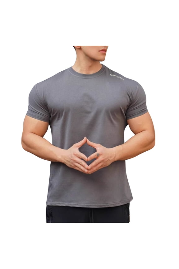 Mens Bamboo Viscose T Shirt Ultra Soft Plain Tshirts for Men Cooling Crew Neck Casual Basic Tee Shirt Undershirt Dark Gray M