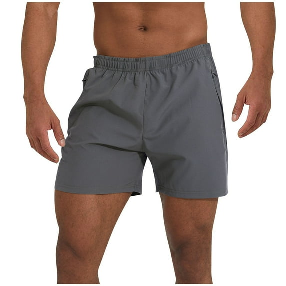 YLSDY Mens Beach Shorts for Vacation Travel Short Elastic Waist Drawstring Shorts Solid Summer Beach Shorts Gray L