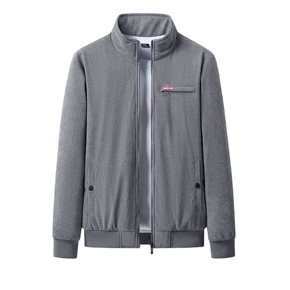 YLSDY Mens Bomber Jacket Corduroy Fleece Jackets Full Zip Up Sherpa Winter Coat Vintage Trucker Shackets Coats with Pockets Gray XXXXL