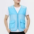 thumbnail image 1 of YLSDY Mens Breathable Mesh Vest Jacket Summer Casual Lightweight Cycling Travel Zip Up Vests Outdoor Fishing Work Waistcoat Sky Blue XXL, 1 of 8