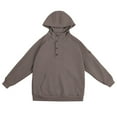thumbnail image 1 of YLSDY Mens Button Up Hoodie Oversized Long Sleeve Hooded Sweatshirt Outdoor Casual Loose Fit Pullover 2025 Trendy Fall Outfits Coffee XXL, 1 of 6