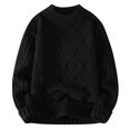 thumbnail image 1 of YLSDY Mens Cable Knit Sweater Oversized Chunky Trendy Gilmore Crewneck Solid Long Sleeve Pullover Knitted Sweater Black L, 1 of 7