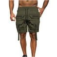 thumbnail image 1 of YLSDY Mens-Cargo-Hiking-Shorts Tactical Fashion Summer Zip Multi-Pocket Hiking Short Drawstring Waist Travel Athletic Short Army Green XL, 1 of 6