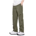 thumbnail image 1 of YLSDY Mens Cargo Pants Jogger Drawstring Summer Casual Lightweight Wrinkle Resistant Fashion Solid Trousers Green XXXL, 1 of 7