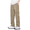 thumbnail image 1 of YLSDY Mens Cargo Pants Jogger Drawstring Summer Casual Lightweight Wrinkle Resistant Fashion Solid Trousers Khaki M, 1 of 7