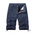 thumbnail image 1 of YLSDY Mens Cargo Shorts Zipper Button Multi Pockets Twill Cotton Relaxed Fit Outdoor Camo Cargo Short for Men Blue XL, 1 of 3