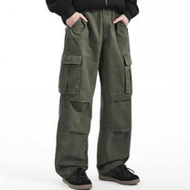 YLSDY Mens Cargo Trousers Stretch Work Trousers, Elastic Waist Drawstring, Multiple Pockets, Casual Streetwear Army Green XL