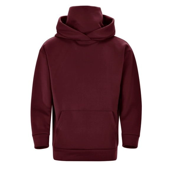YLSDY Mens Casual Cotton Hooded Collar Drawstring Hoodies Fashion Solid Pullover Sweatshirts Casual Long Sleeve Shirts Wine M