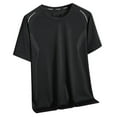 thumbnail image 1 of YLSDY Mens Casual T-Shirts Short Sleeveed Solid Color Lightweight Plus Size Loose Comfy Tee Beach Round Neck Tops Black XXXXL, 1 of 4