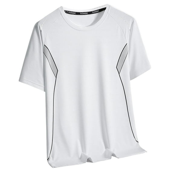 YLSDY Mens Casual T-Shirts Short Sleeveed Solid Color Lightweight Plus Size Loose Comfy Tee Beach Round Neck Tops White XXXXXL
