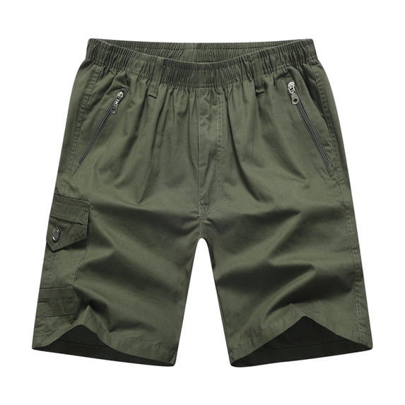 YLSDY Mens Casual Twill Cargo Shorts Drawstring Chino Stretch Shorts Casual Outdoor Hiking Jogging Knee Length Pants Army Green XXL