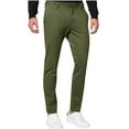 thumbnail image 1 of YLSDY Mens Chinos Pants Casual Slim Fit Dress Pants Stretch Flat-Front Tapered Slacks Fashion Spring Business Pants Army Green 20-22, 1 of 6