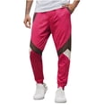 thumbnail image 1 of YLSDY Mens Color Block Sweatpants Elastic Waist Tapered Running Workout Pants 2025 Baggy Joggers with Pockets Hot Pink XL, 1 of 4