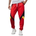 thumbnail image 1 of YLSDY Mens Color Block Sweatpants Elastic Waist Tapered Running Workout Pants 2025 Baggy Joggers with Pockets Red L, 1 of 3