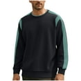 thumbnail image 1 of YLSDY Mens Color Block Sweatshirt Long Sleeve Crewneck Casual Patchwork Pullover Shirt Spring Fall Pullover Tops Black XXXL, 1 of 4