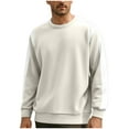 thumbnail image 1 of YLSDY Mens Color Block Sweatshirt Long Sleeve Crewneck Casual Patchwork Pullover Shirt Spring Fall Pullover Tops Khaki XXL, 1 of 4