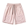 thumbnail image 1 of YLSDY Mens Cotton Shorts Casual Elastic Waist Drawstring Shorts Stretch Summer Beach Vacation Shorts with Pockets Pink L, 1 of 5