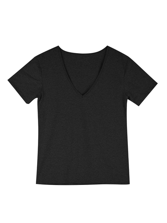 Mens Deep V Neck T Shirt Stretch Muscle Gym Workout Tee Shirt Short Sleeve Slim Fit Low Cut Tank Tops Black XL
