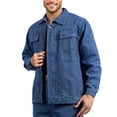 thumbnail image 1 of YLSDY Mens Denim Jacket Washed Ripped Distressed Stretch Stylish Trucker Biker Jeans Jackets Button Down Shirts Jacket Blue XXXXL, 1 of 7
