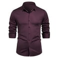 thumbnail image 1 of YLSDY Mens Dress Shirts Wrinkle-Free Formal Shirts Tuxedo Tshirts Lightweight Stretch Performance Business Casual Shirt Wine M, 1 of 6
