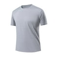thumbnail image 1 of YLSDY Mens Quick Dry Workout T-Shirts Athletic Running Tshirt Short Sleeve Lightweight Gym Sport Tee Shirt, Crew Neck Gray XXXXL, 1 of 4