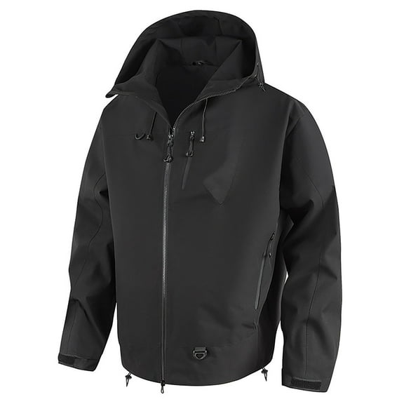 YLSDY Mens Fashion Athletic Windbreaker Outdoor Cycling Hiking Waterproof Hooded Jackets Mountaineering Windproof Jacket Black XL