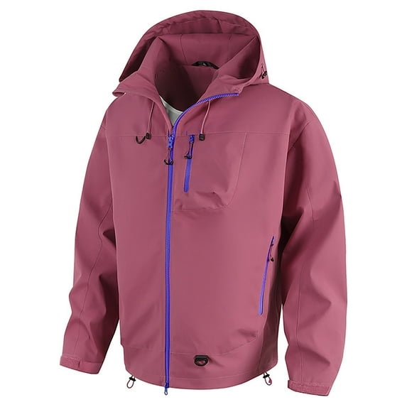 YLSDY Mens Fashion Athletic Windbreaker Outdoor Cycling Hiking Waterproof Hooded Jackets Mountaineering Windproof Jacket Purple XXXL