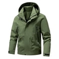 thumbnail image 1 of YLSDY Mens Fashion Rain Jacket Lightweight Windbreaker Outdoor Cycling Hiking Mountaineering Waterproof Hooded Jackets Green XXL, 1 of 6