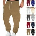 thumbnail image 1 of YLSDY Mens Fleece Cargo Sweatpants Heavyweight Elastic Waist Pants with Pockets Baggy Drawstring Jogger Pants White M, 1 of 7
