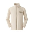 thumbnail image 1 of YLSDY Mens Fleece Jacket Zip Up Lightweight Sweater Jackets Stand Collar Casual Warm with Pockets for Home Office Hiking Khaki XL, 1 of 4