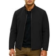 thumbnail image 1 of YLSDY Mens Full Zip Up Long Sleeve Jackets Fall Stand Collar Workout Coats Casual Lightweight Outwear with Zipper Pockets Black XXXL, 1 of 9