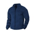 thumbnail image 1 of YLSDY Mens Fuzzy Jackets Sherpa Fleece Chunky Coats Full Zip Stand Collar Tactical Thermal Winter Sweaters Bomber Jackets Navy XXL, 1 of 4