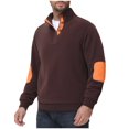 thumbnail image 1 of YLSDY Mens Henley Sweatshirts Big and Tall Quarter Button Crewneck Pullover Outdoor Lightweight Workout Athletic Shirts Coffee XXXL, 1 of 9