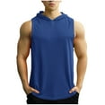 thumbnail image 1 of YLSDY Mens Hooded Tank Top Athletic Running Cool Sleeveless Basketball Cut Off Shirts Sports Exercise Clothes Gym Hoodies Navy L, 1 of 6