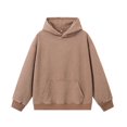 thumbnail image 1 of YLSDY Mens Hoodies Oversized Unisex Acid Wash Hoodie Heavyweight Fleece Vintage Cotton Sweatshirt Men Women Streetwear Coffee L, 1 of 3
