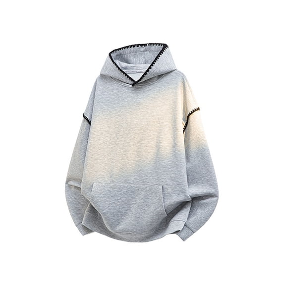 YLSDY Mens Hoodies Pullover Casual Cotton Fleece Hooded Sweatshirts Plus Size Long Sleeve Shirts Fall Fashion Tops Dark Gray XXXXL