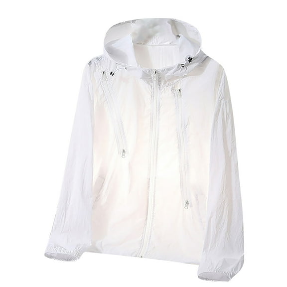 YLSDY Mens Lightweight Quick Dry Sun Protection Windbreaker Outdoor Athletic Waterproof Raincoat Hiking Cycling Jacket White XXXL