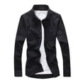 thumbnail image 1 of YLSDY Mens Long Sleeve Button Down Shirts Casual Summer Tops 2025 Stylish Business Dress Shirt Casual Work Tees Fall Clothes Black L, 1 of 3