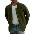 thumbnail image 1 of YLSDY Mens Long Sleeve Suede Shirts Coat Casual Solid Button Down Shirt with Pocket Loose Work Western Regular Fit Shirt Jacket Army Green XL, 1 of 6