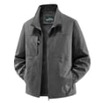 thumbnail image 1 of YLSDY Mens Multi Flap Pocket Field Jacket Men Stand Collar Outer Coat, Water Resistant Fabric Elastic Cuffs for Camping Travel Gray XXXXXL, 1 of 9